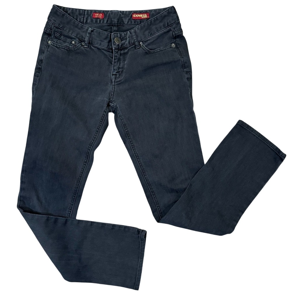Express Y2K Stella Black Skinny‎ Leg Low Rise Denim Jeans Women's Size 0s